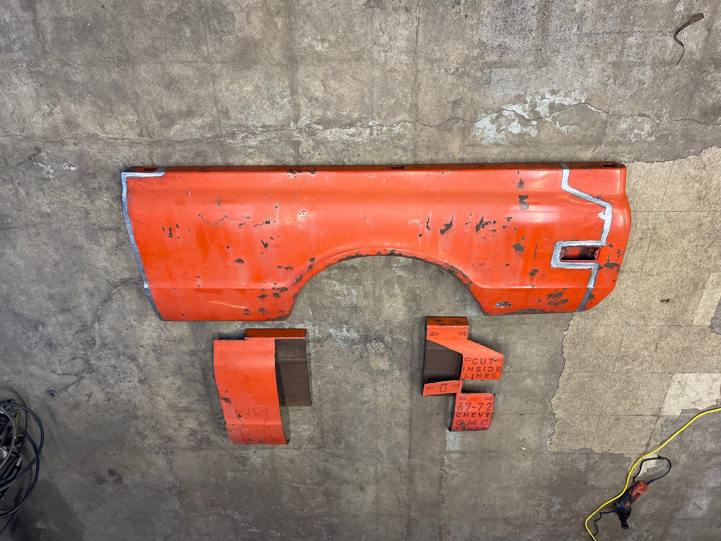 1967 -1972 C-10 long bed to short bed full front and rear conversion template kit