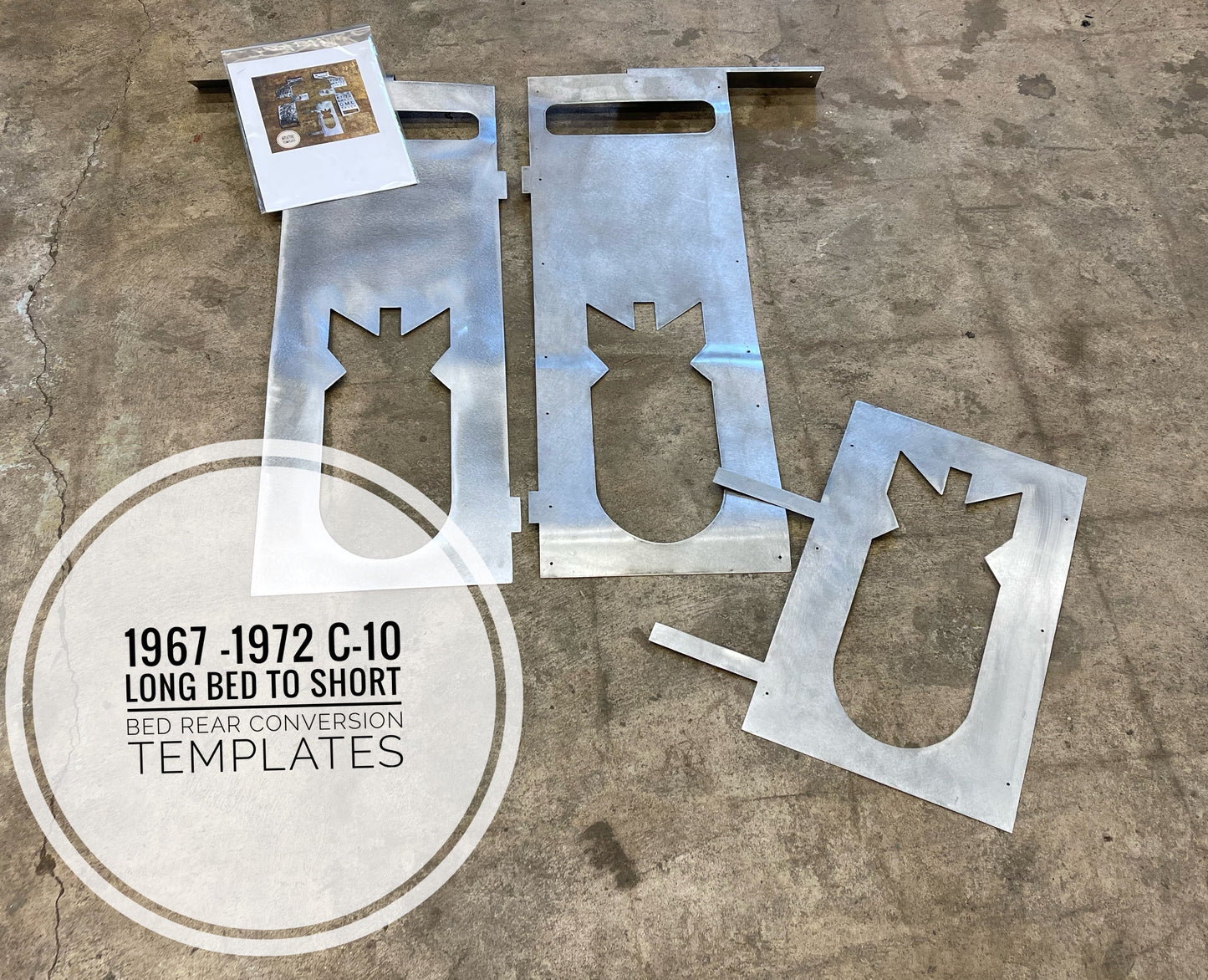 1967 -1972 C-10 long bed to short bed front of bed only conversion templates