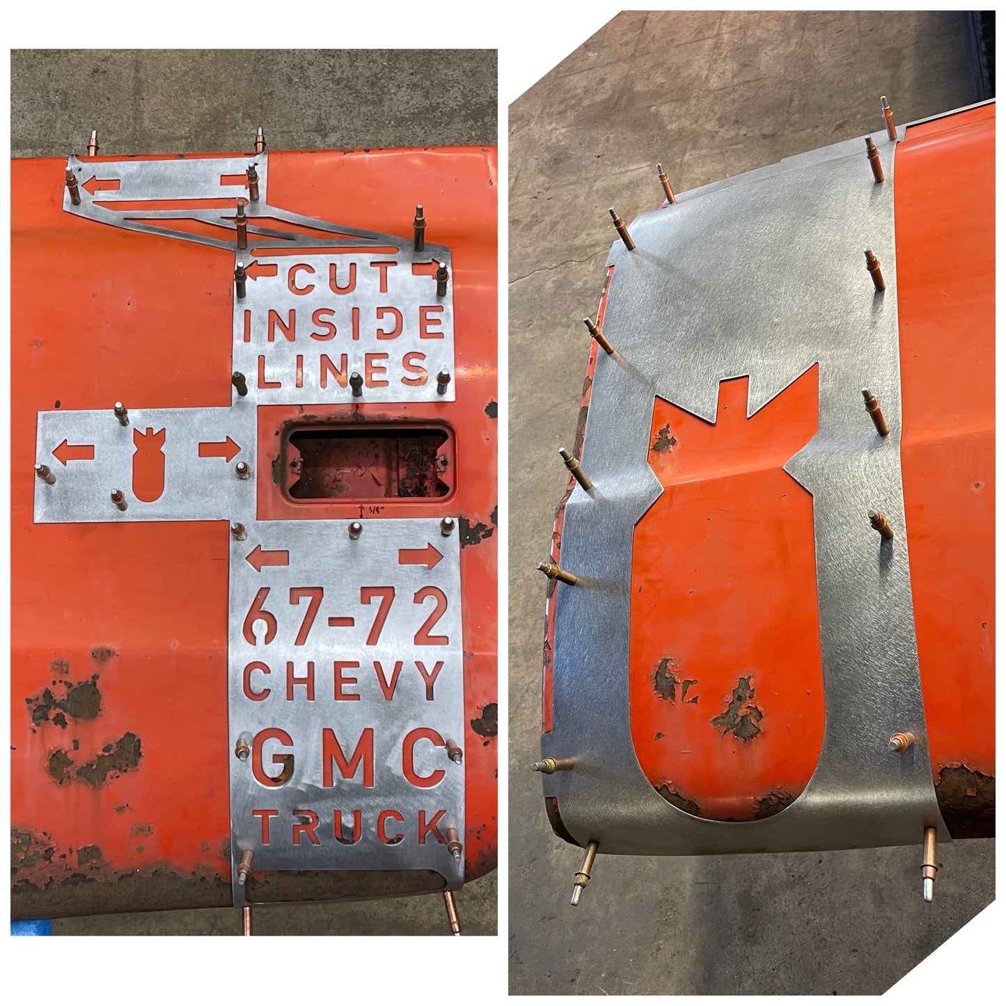 1967 -1972 C-10 long bed to short bed full front and rear conversion template kit