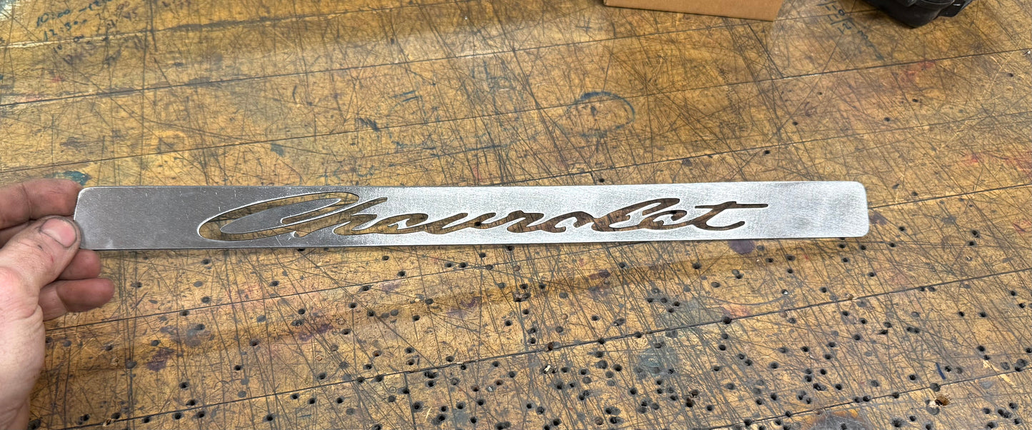 1964-1966 Chevy C-10 glovebox insert Chevrolet script