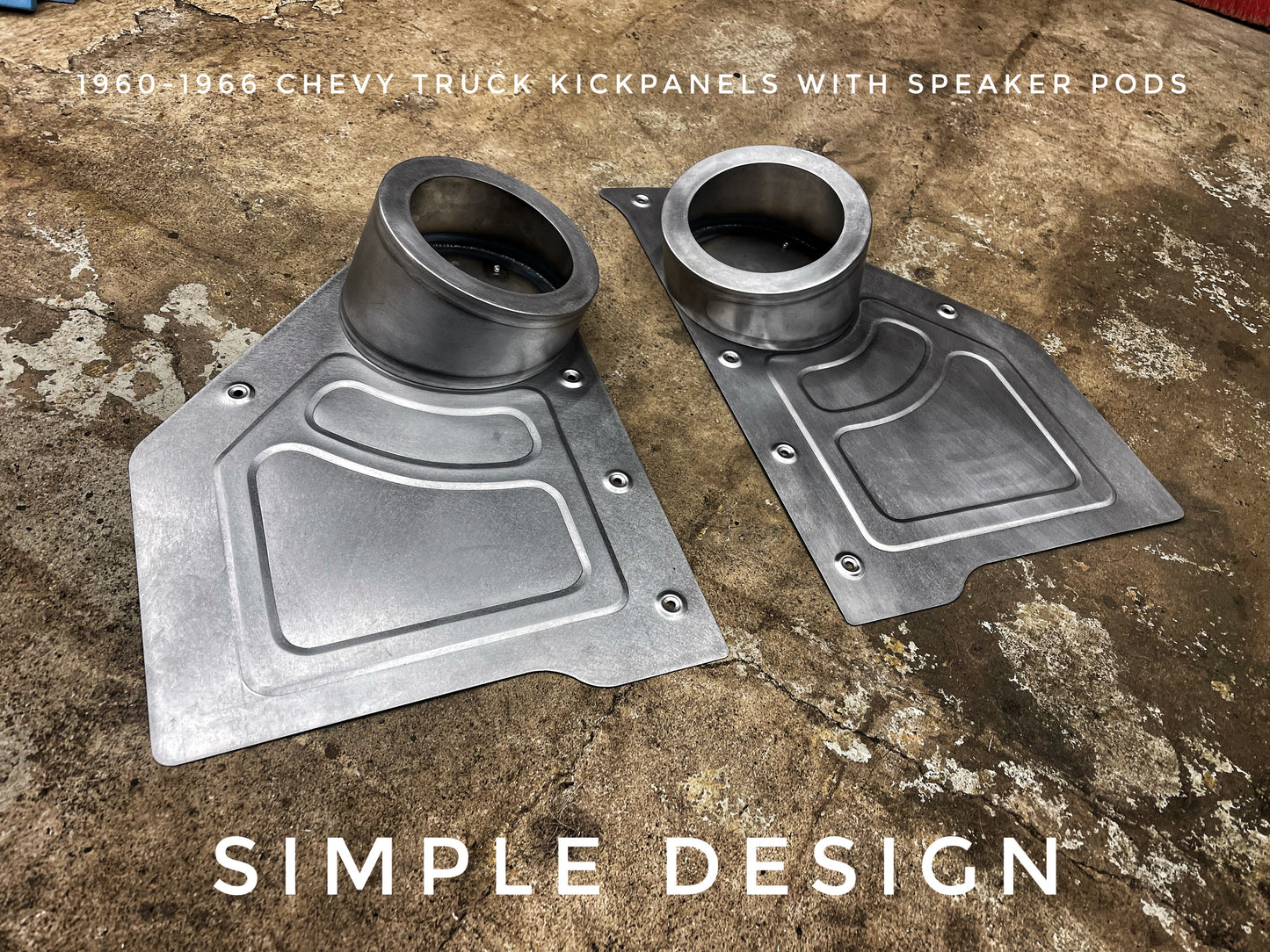 1960-1966 Chevrolet C-10 kick panels with low mounted speaker pods ( Simple Design)